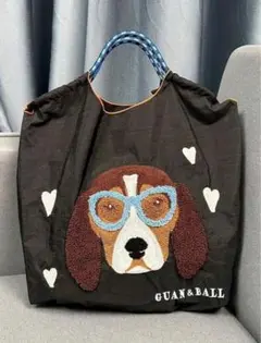 犬刺繍エコバッグ　買い物　可愛い　愛犬　わんちゃん　ショルダーバック