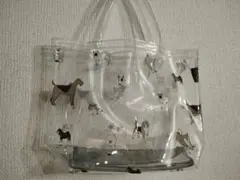 かわいい　犬柄　スパバッグ　ビニール　未使用*傷あり