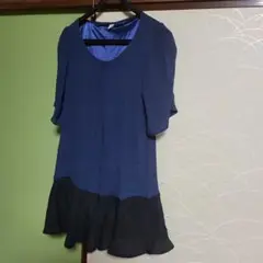 Rara 青黒グラデーション 半袖チュニック