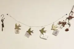 ♪ 新品未使用　かわいいガーランドピンチバード/鳥雑貨/北欧/ナチュラル