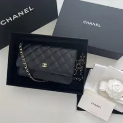 CHANEL チェーンウォレット キャビアスキン ゴールド金具