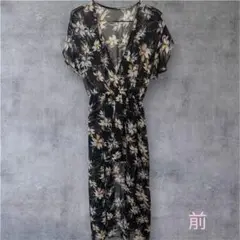 花柄シースルーロングワンピース