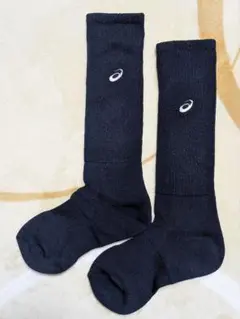 【ASICS】 ハイソックス 黒 約30cm