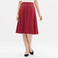 GU✨️イージーポンチスカート ひざ丈スカート フレアスカート 赤 Mサイズ