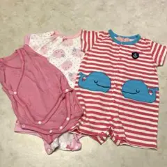 ロンパース　肌着　3枚セット　60 70 夏　女の子