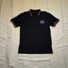 nasa 紺色ポロシャツy2k 古着　Lサイズ