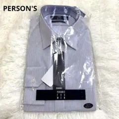 PERSON'S FOR MEN 形状安定 ストライプ 長袖 ワイシャツ M