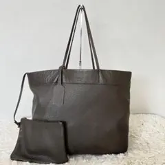 PRADA プラダ ディアスキンレザートートバッグ ダークブラウン A4
