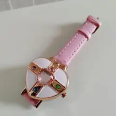 ハート型クォーツ腕時計 ピンク ジャンク品