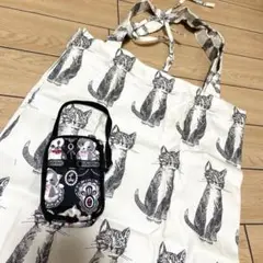 LeSportsac　ボストンバッグ　ハンドバッグ　ネコ LeSportsac - 希少【レスポートサック】猫キャットねこ レース柄