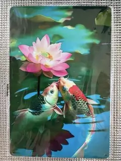 新品　錦鯉　オマージュアルミプレートブリキ看板①