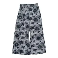 【美品】ペイズリー柄 ワイドパンツ ブラック Mサイズ ／サラッと 爽快感