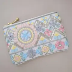 インド刺繍リボン　ミニポーチ