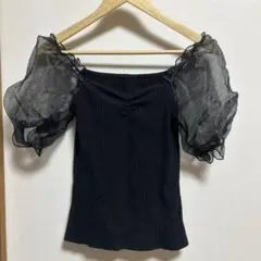 GRL グレイル シアースリーブトップス ブラック M 夏