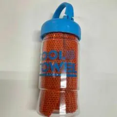 クールタオル オレンジ 青い容器付き