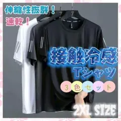 【3色セット】接触冷感 Tシャツ 半袖 メンズ 吸汗　速乾 普段使い プレゼント