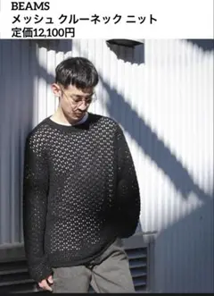 BEAMS / メッシュ クルーネック ニット