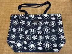 【美品】Hawaii ハワイ カメと花柄 エコバッグ トートバッグ