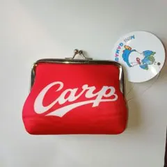 訳あり　カープグッズ　ミニがまぐちCarpロゴ赤白