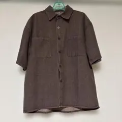 ダークグレー 半袖 デニムシャツ