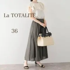 ラトータリテ　麻ギャザーマキシスカート　カーキ　36 La TOTALITE
