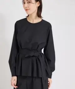 【2024年購入】定価¥24,200 ROPÉ ポプリンベルテッドブラウス