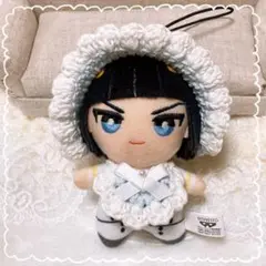 10㎝ ちびぐるみ　ぬい服　ぬいぐるみ　ヘッドドレス　スタイ　水色
