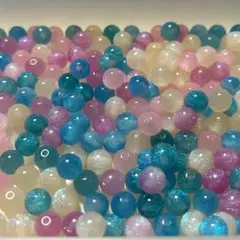8mm プラスチックグリッタービーズ 250個mix