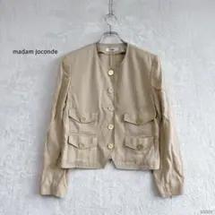 マダムジョコンダ| ノーカラージャケット 金ボタン ポケットデザイン 上品