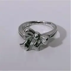 *美品 ティファニー シルバー リボンリング 指輪 8号 ヴィンテージ