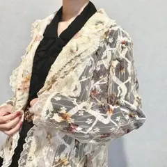 古着 vintage レトロ アンティーク 花柄 総レース ジャケット