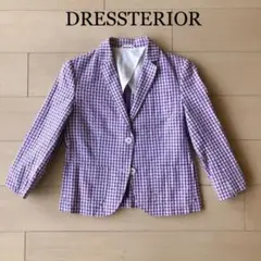 【美品】ドレステリア パープル ギンガムチェックジャケット