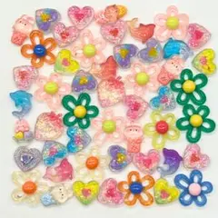 デコパーツ B品 訳あり 50個 まとめ売り クリア系 ラメ系 No.1