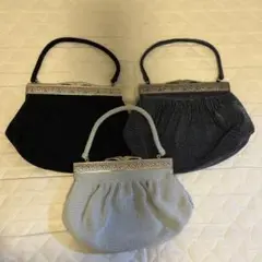 ビーズバッグ 3色セット 小銭入れ 小物入れ付き