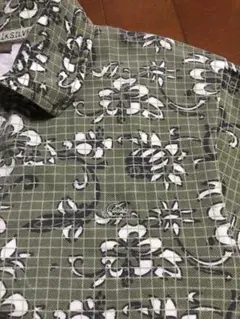 QUIK SILVER クィックシルバー アロハ柄 半袖 ポロシャツ グリーン