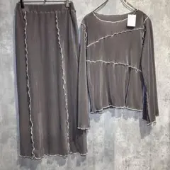 ✨新品・タグ付き✨ ブリストーム 【L】メローカットソー&リブスカート 着回し