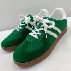 新品★レディース★24.5cm★ジャーマントレーナースニーカー 緑 3467