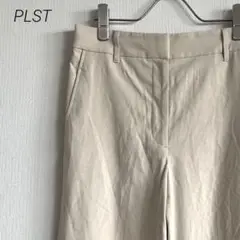 PLST スラックス ワイドパンツ シンプル ポケット付き 大きめ ゆったり