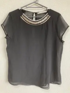 ZARA TRAFALUC ビジューシアーブラウス