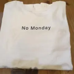 No Monday プリント Tシャツ 半袖 ホワイト