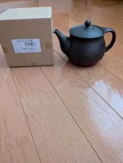 珈琲用黒色 陶器 急須 箱付き常滑焼