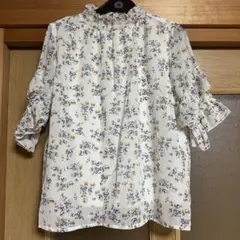 花柄 フリル袖 ブラウス Mサイズ