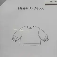 8分袖のパフブラウス S/M/L　 CHECK&STRIPE　カットしてgood