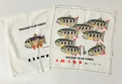 【未使用】村上康成 ハンドタオル アマゴ 2枚 ホワイト 魚 釣り