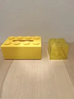【イエロー】【ブロック】ティッシュボックス&貯金箱セット