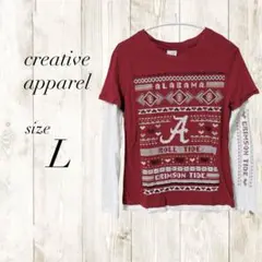 アラバマ大学 ロゴ Tシャツ Lサイズ レディース レイヤード 重ね着