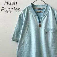 Hush Puppies カットソー 半袖 胸ポケット 胸元刺繍 大きめ