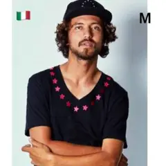 ダボロ daboro スター　刺繍　Tシャツ　ブラック　日本製113