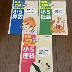 基礎から発展まるわかり小5社会算数理科3冊セット　参考書テスト