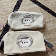 【ハリネズミ】ペンケース＆がま口ポーチセット